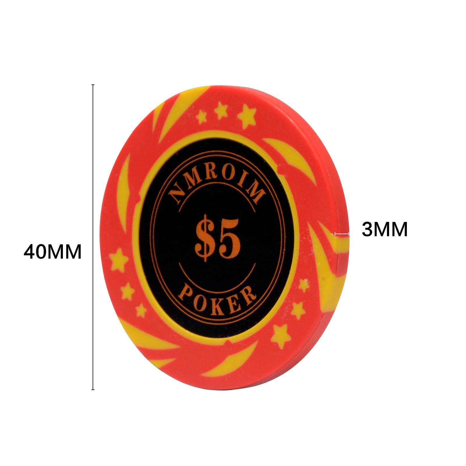 Nmroim 13.5 Grams Clay Poker Chips Casino Poker Chips Asy to